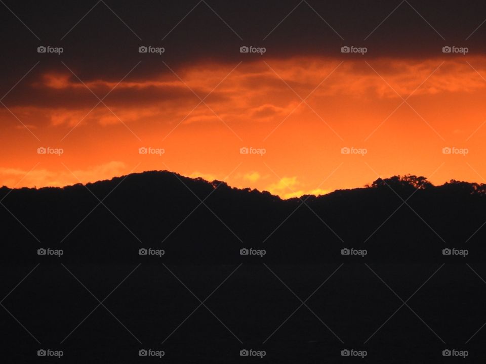 Sunset over the mountains 