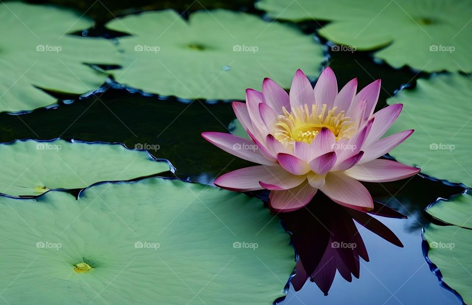 Floral photography - A fully blossomed lotus flier in a pond 