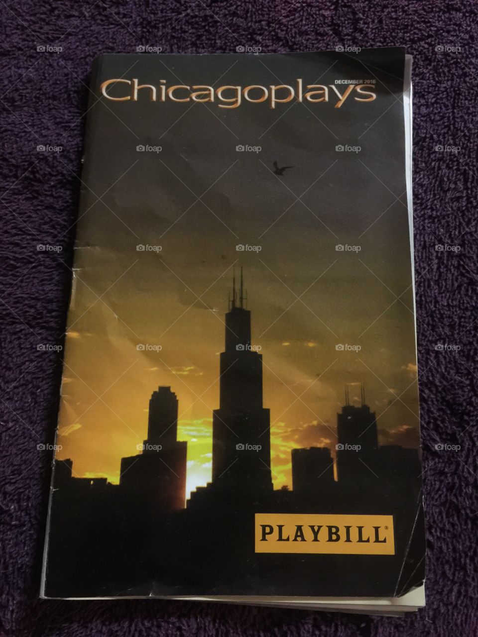 Chicago playbill purple background