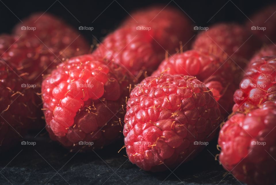 Close-up of raspberries