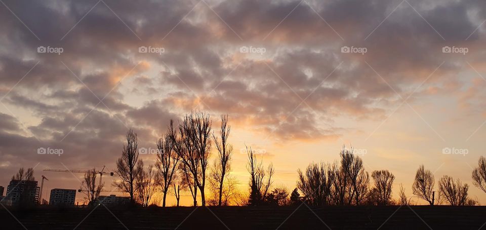 Sunset and clouds