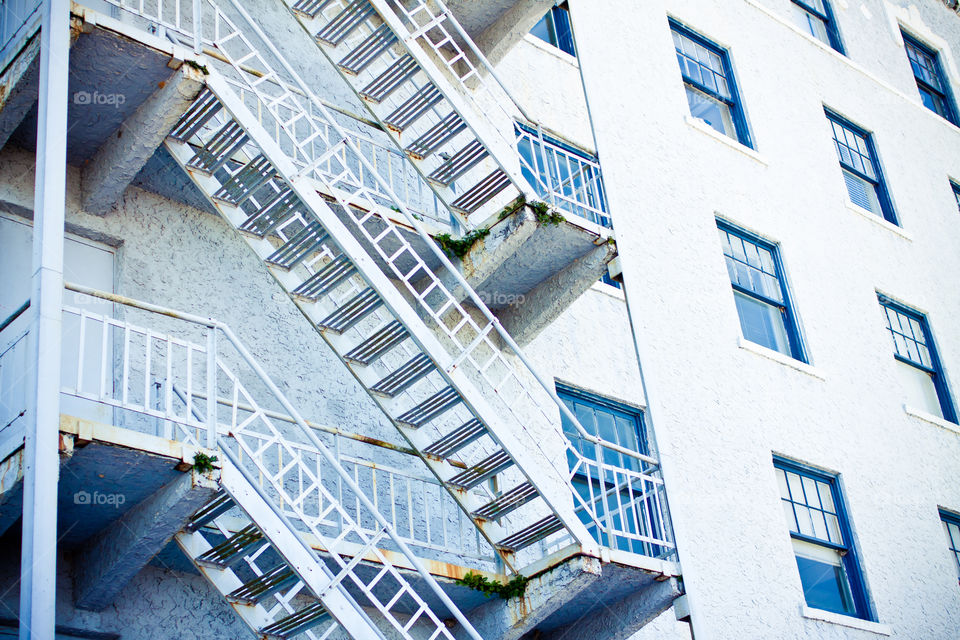 Stairs in a white building
