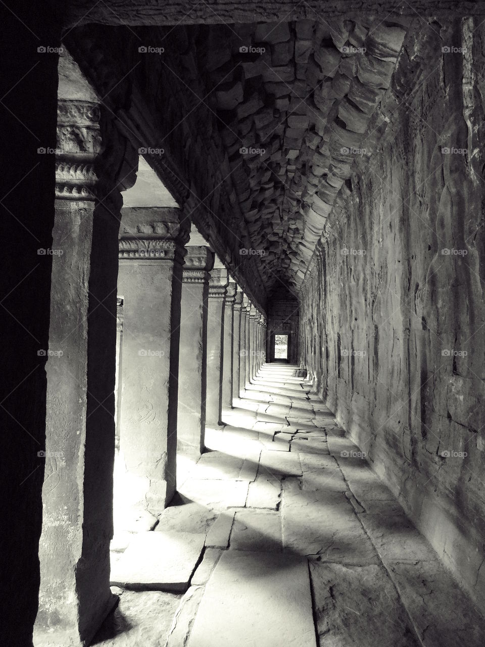 Corridor, ancient cambodia temple