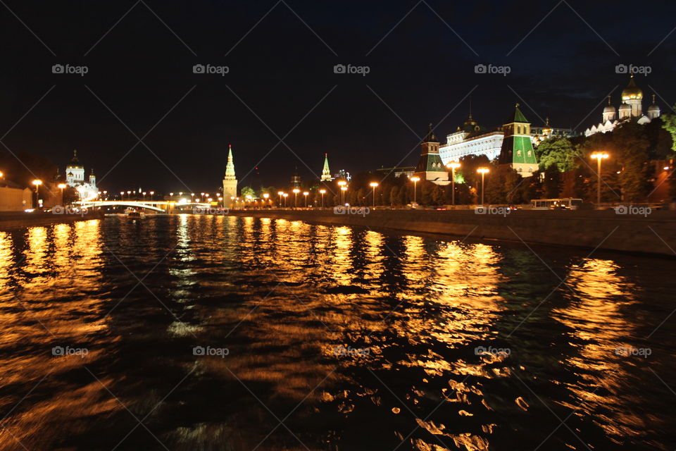 Kremlin night river view