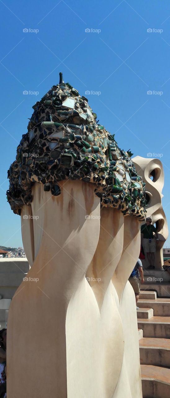 On the roof of La Pedrera, Gaudi's Casa Mila, Barcelona