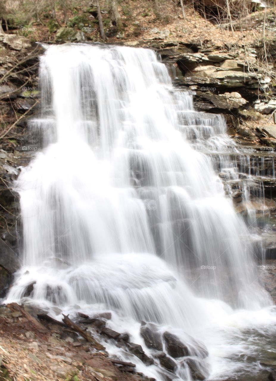 Ricketts Glenn State Park cascading waterfall