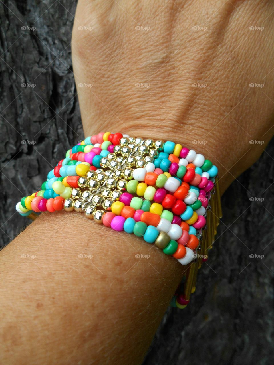 bracelet beads on a hand