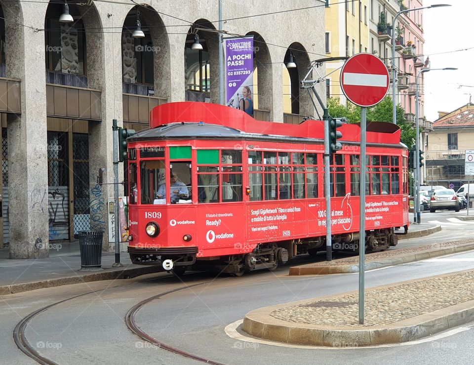 Red tram