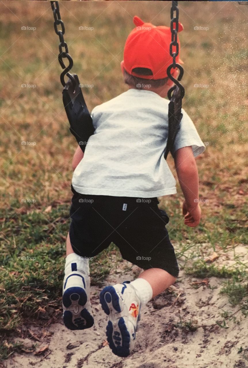 Toddler on a swing 