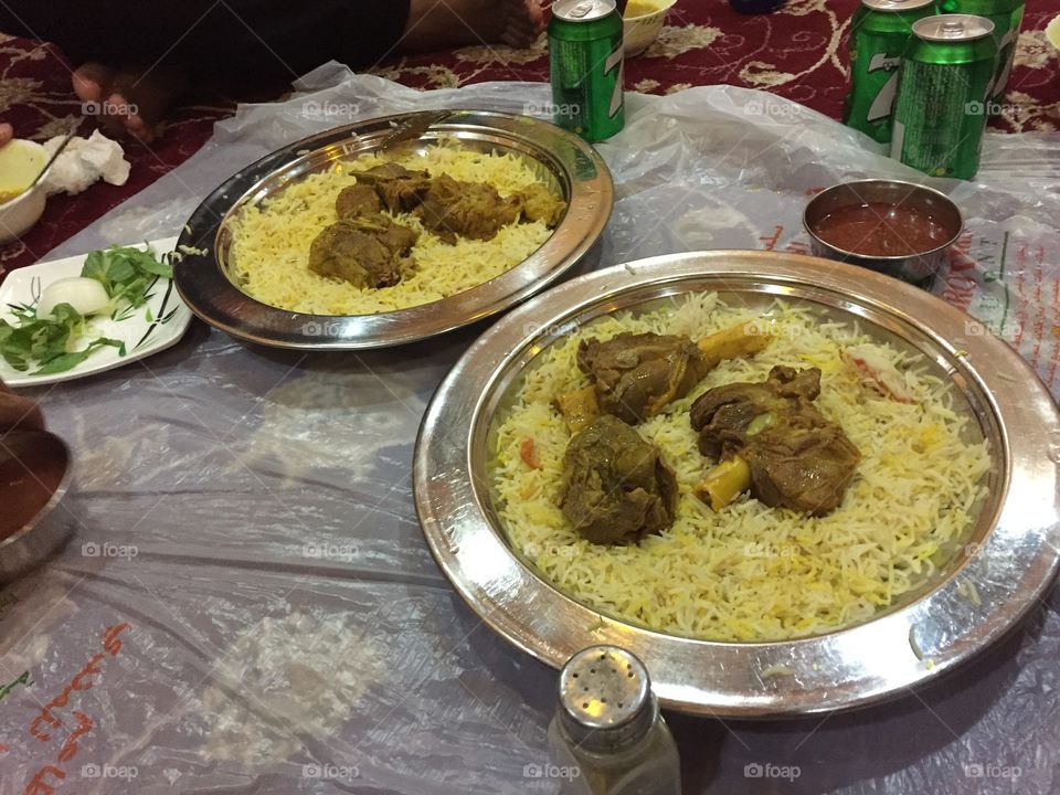 Mutton Mandi Rice with my friends at lunch time. 