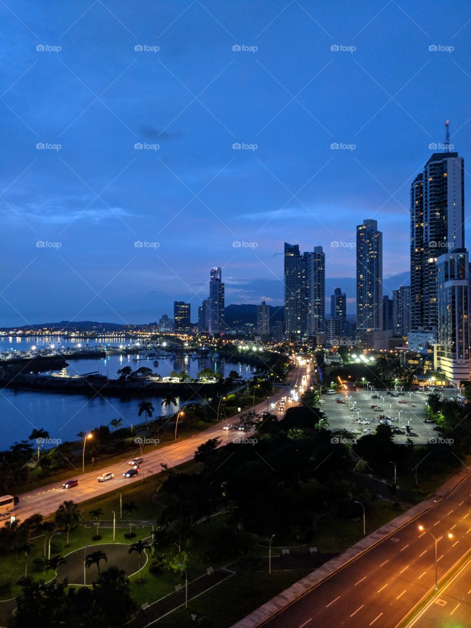 Panama City, Panama skyline at night