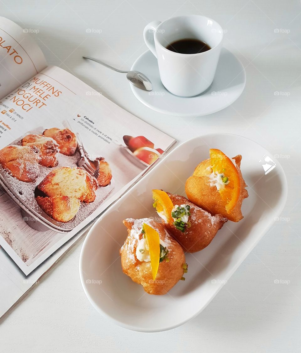 Pastries with coffee