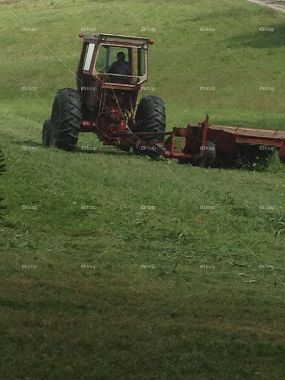 Using the old farm tractor 