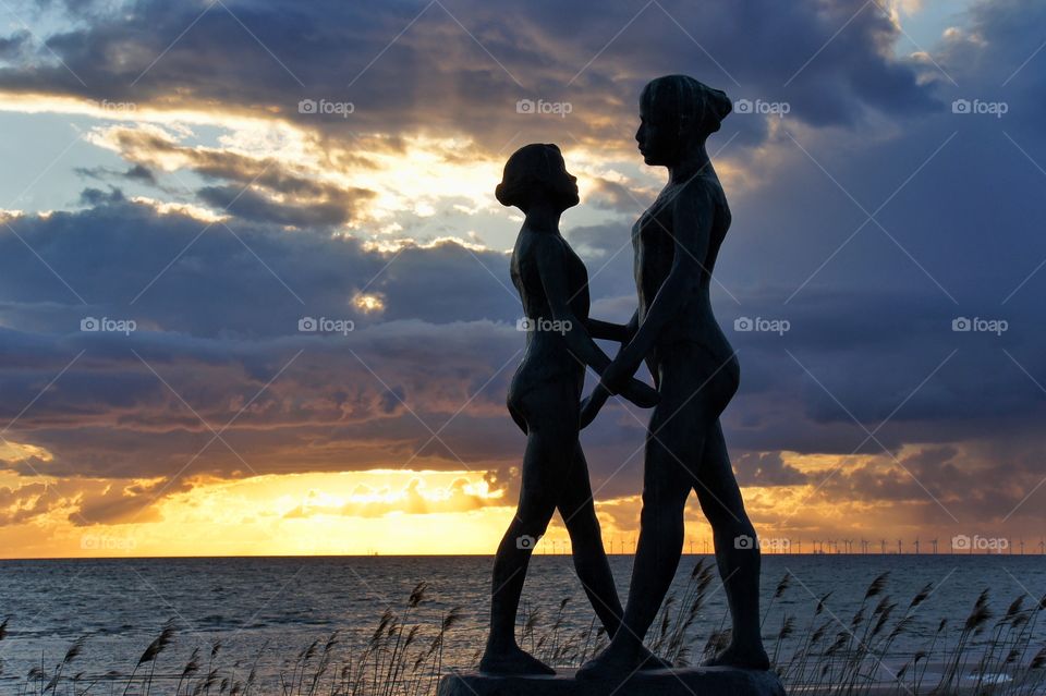 Sculpture in sunset