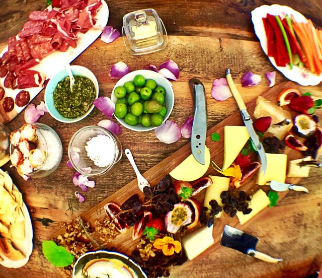 Elevated view of food ingredients