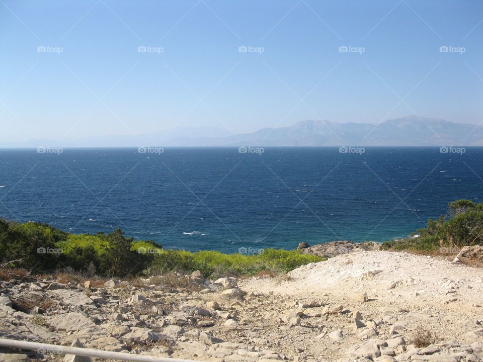 Seascape in Loutraki in Greece