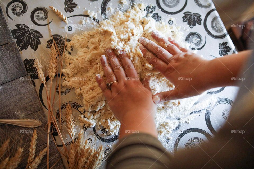 Kneading bread dough