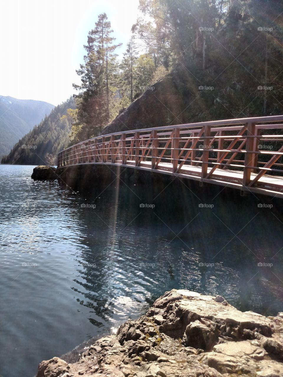 Spruce Railroad Bridge on Lake Crescent in the Pacific Northwest