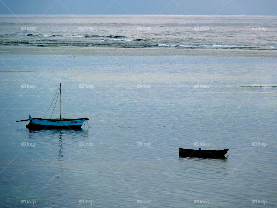 blue boat coast kenya by trvldeb07