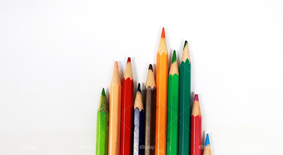 colored pencils that are usually used by kindergartners for coloring