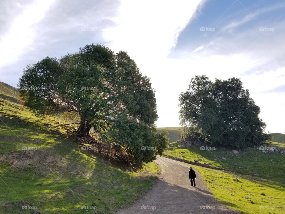 Person enjoying morning walk