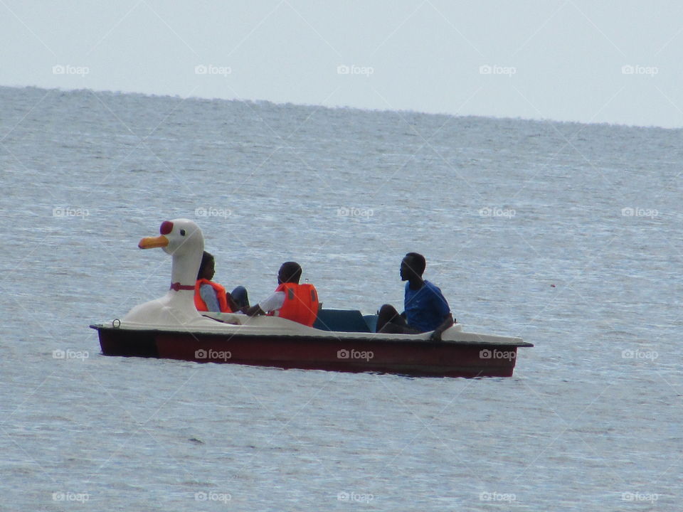 boat in lake Kivu