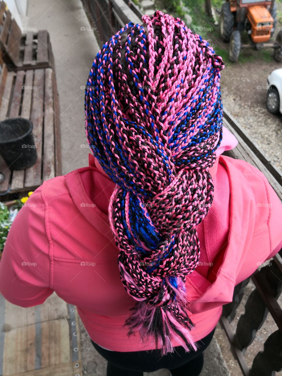 #colorful #braids #braid #blue #pink #hairs
