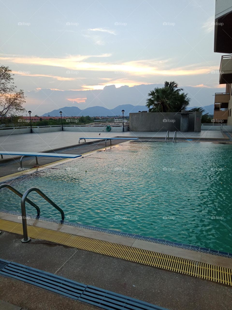 Pool with mountain view