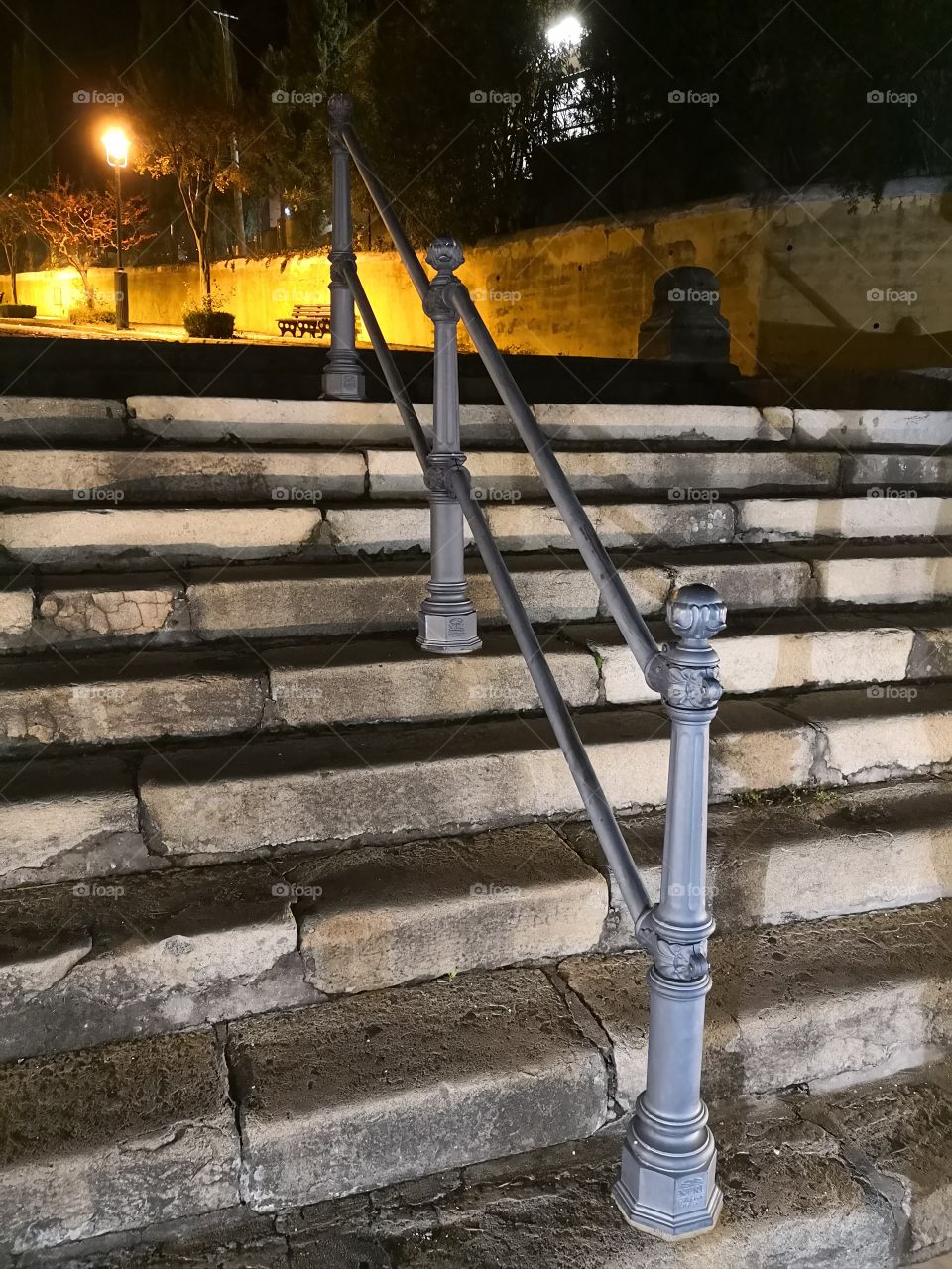 Stairs of Mealhada Fountain, Night, Castelo de Vide, Portugal