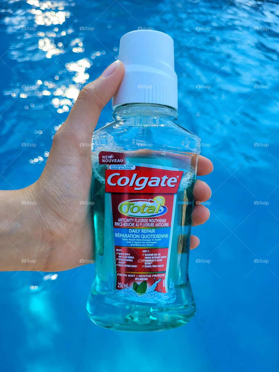 Colgate on top of water