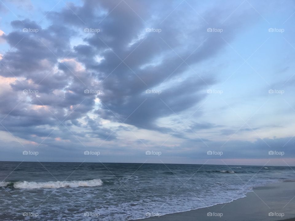 Spiral clouds over the ocean of the outer banks 