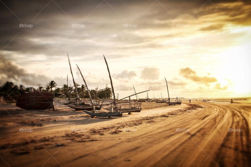 beach nature sunset clouds by Fast_30
