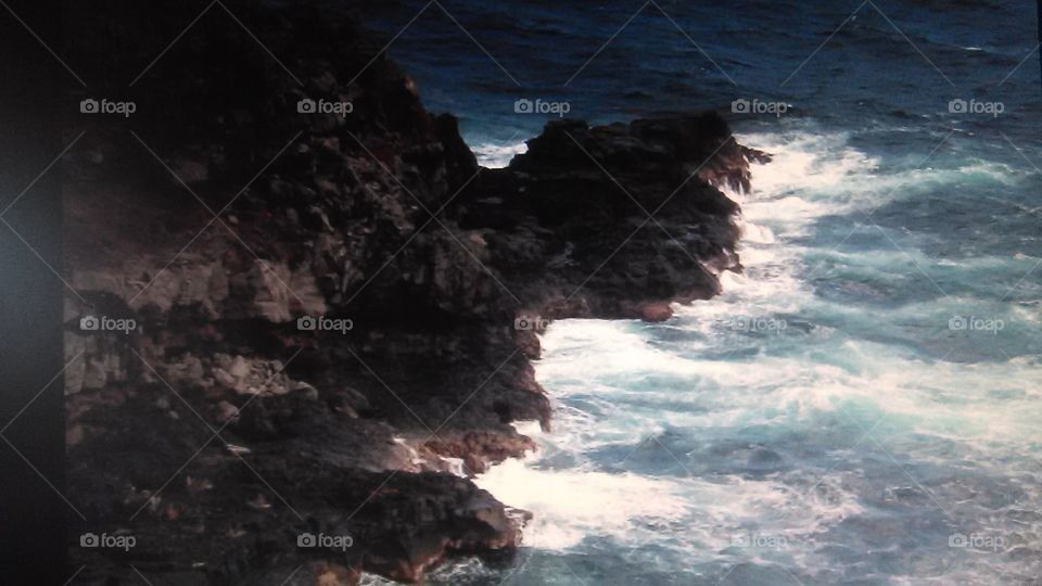 Crashing waves.  in Maui on vacation