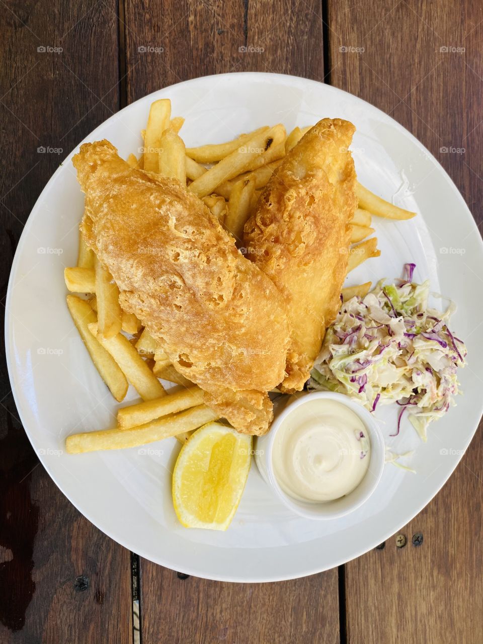 Crispy fish and chips
