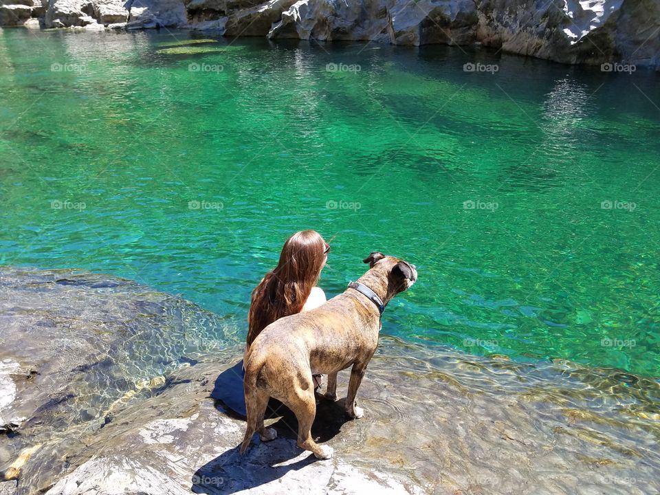 Thor and his mom, enjoying the day at one of our swimmin holes!