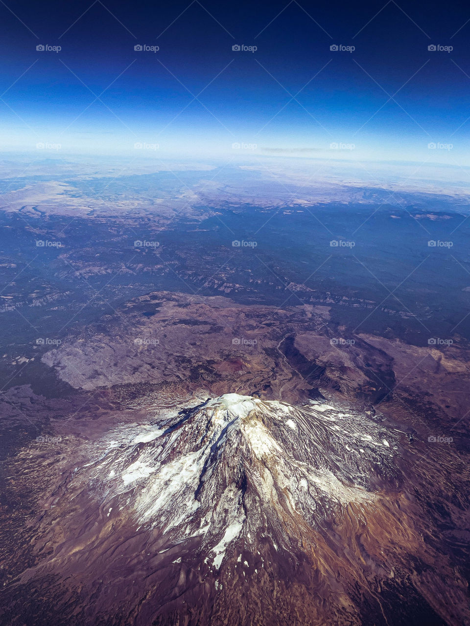 View of Washington’s state from airplane 