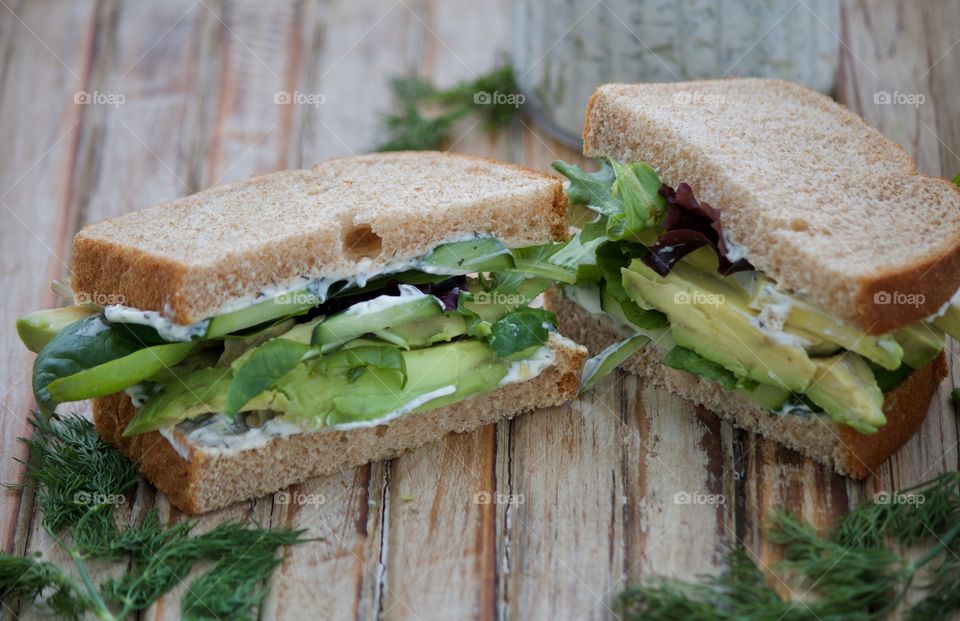 Cucumber and Avocado Sandwich 