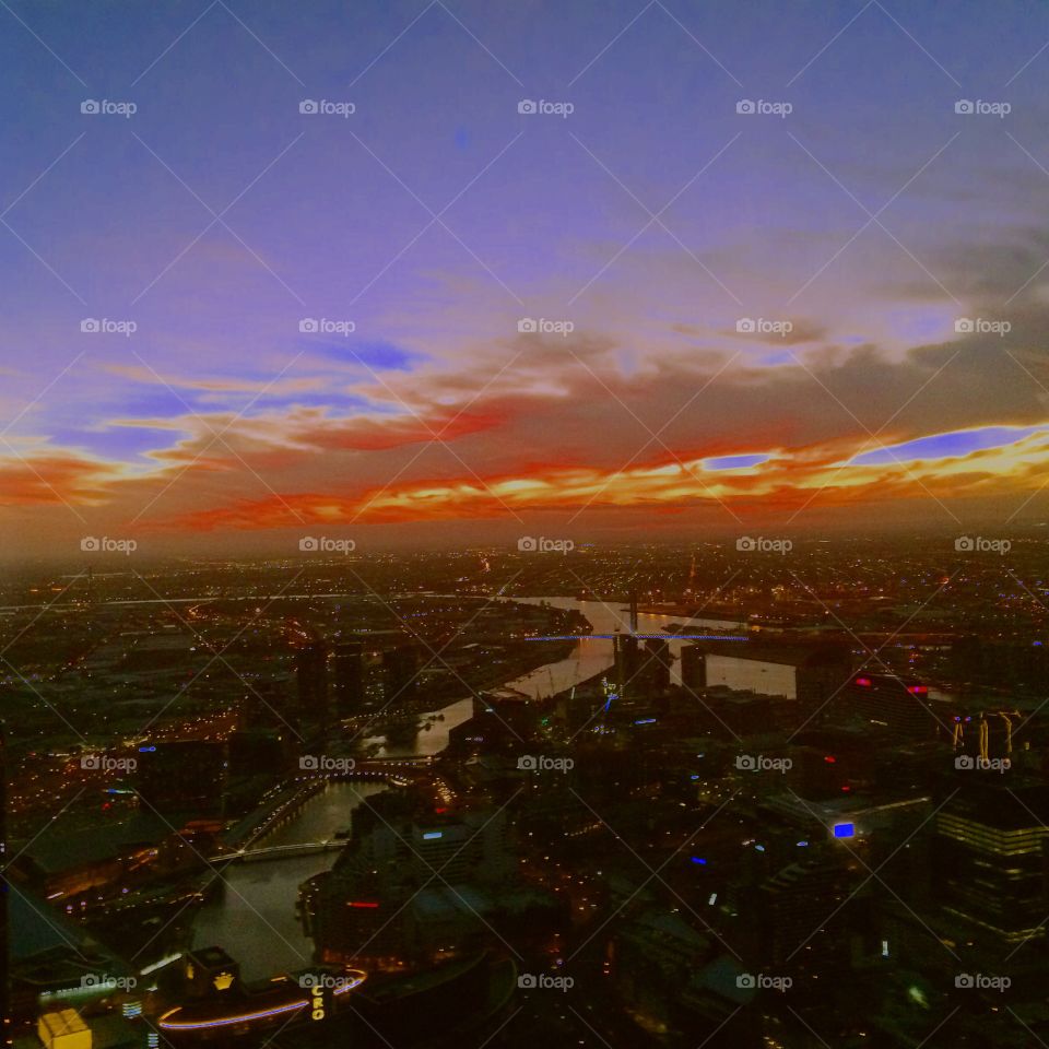 Sunset from the Eureka Tower in Melbourne 