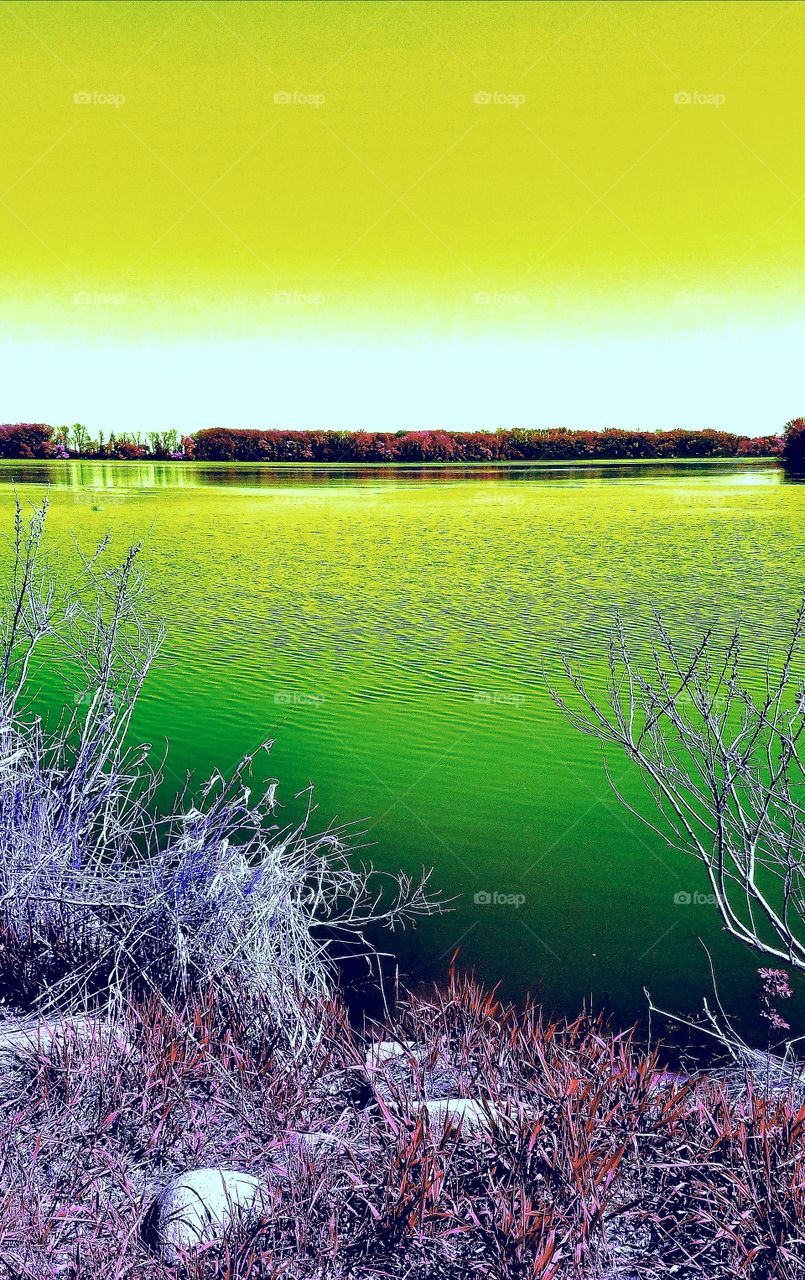 beautiful colorful lake