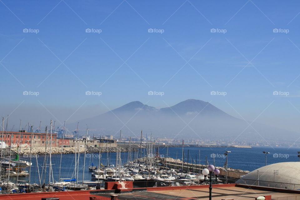 Mount Vesuvius as seen from Naples, Italy