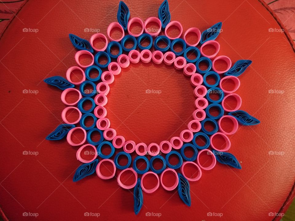 A colorful mandala in quilling