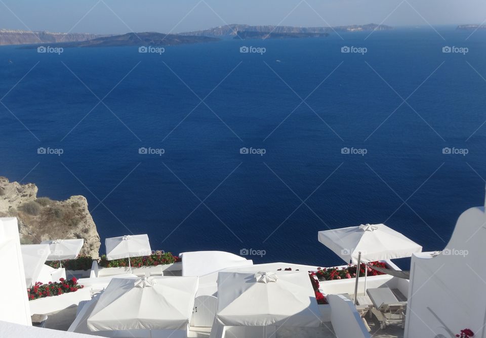 over the sea in Santorin