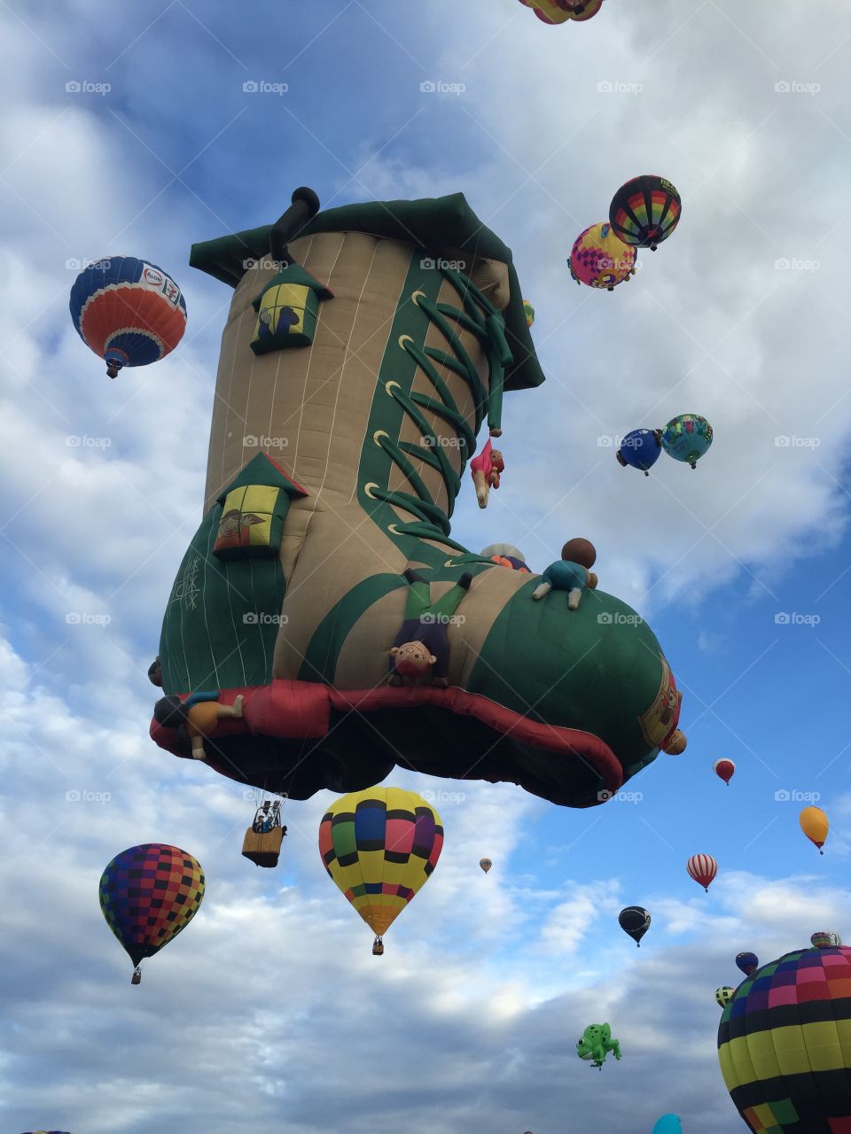 Old Woman Who Lived in a Shoe. 2015 Albuquerque International Balloon Fiesta.  Special Shape Rodeo
