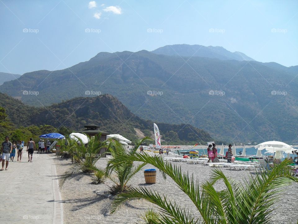 Beach in Turkey by the mountains