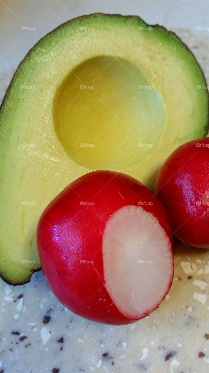 Avocado and Radishes