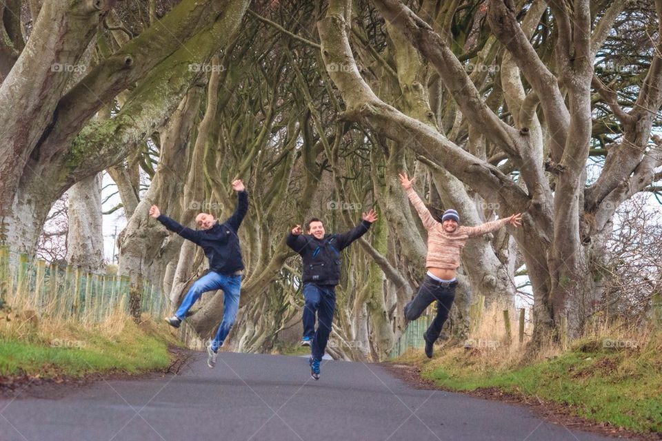 Fun jump picture in the park