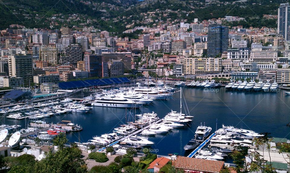 Marina with luxury yachts in Monaco
