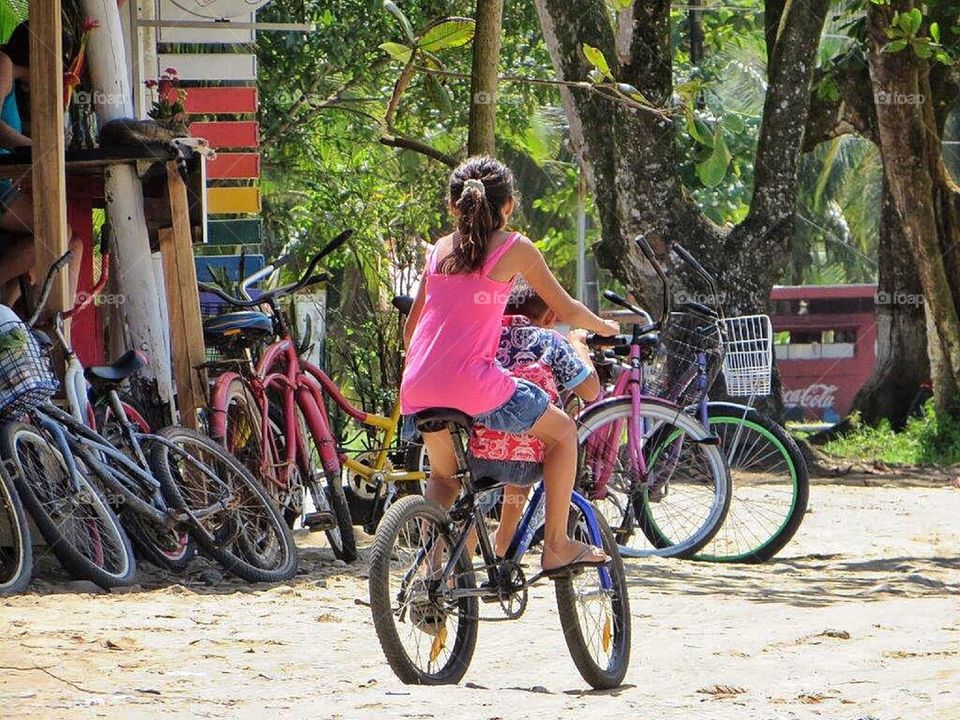 Girl on a bike