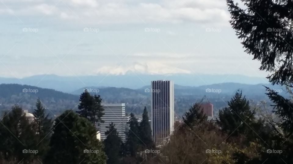 over the city looking as the mountain