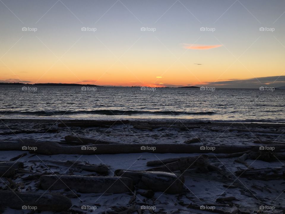 Beautiful beach at sunrise